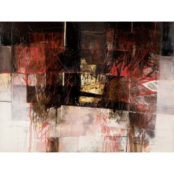 Cuadro abstracto moderno en canvas. Giuliano Censini, Signos y materia