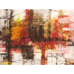 Moderne Abstrakte Leinwandbilder. Lucas, Crimson Abstract