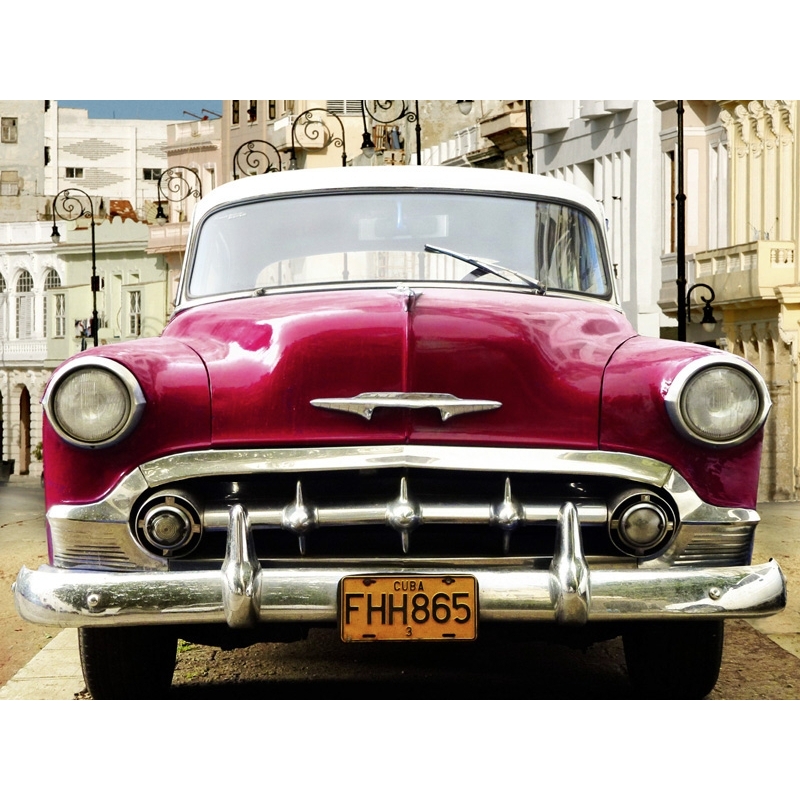 Quadro, stampa su tela. Gasoline Images, Classic American car in Habana, Cuba