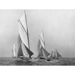 Leinwandbilder. Edwin Levick, Sailboats Sailing Downwind