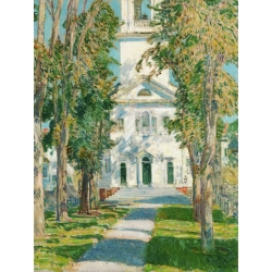 Wall art print and canvas. Frederick Childe Hassam, The Church at Gloucester