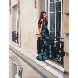 Tableau femme sur toile. Window in Paris