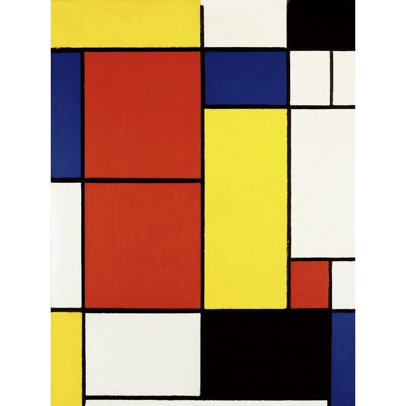 Wall art print and canvas. Piet Mondrian, Composition II