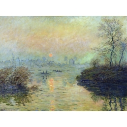 Quadro, stampa su tela. Claude Monet, Il tramonto del sole sulla Senna a Lavacourt