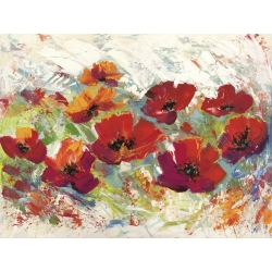 Tableau floral sur toile. Luigi Florio, Coquelicots en été