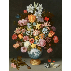 Cuadro en canvas. Bosschaert the Elder, Bodegón con flores en un jarrón
