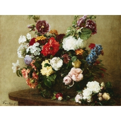 Wall art print and canvas. Henri Fantin-Latour, Bouquet of Various Flowers
