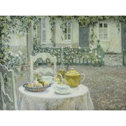 Wall art print and canvas. Henri Le Sidaner, The Pink Tablecloth