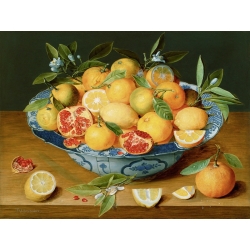 Cuadro en canvas. Bodegón con limones, naranjas y granadas