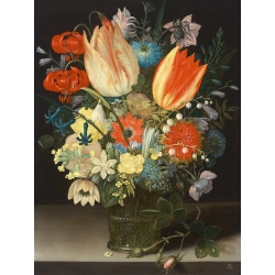 Wall art print and canvas. Peter Binoit, Still Life with Tulips