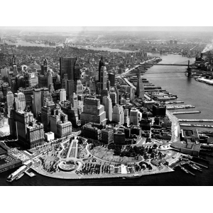 Quadro, stampa su tela. Vista aerea di Manhattan, New York