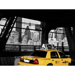 Quadro, stampa su tela. Michel Setboun, Taxi sul Queensboro Bridge, New York