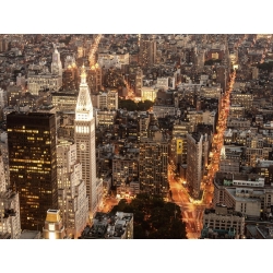 Wall art print and canvas. Setboun, Aerial view of Manhattan with Flatiron Building, New York