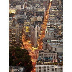 Quadro, stampa su tela. Michel Setboun, Vista aerea del Flatiron Building, New York