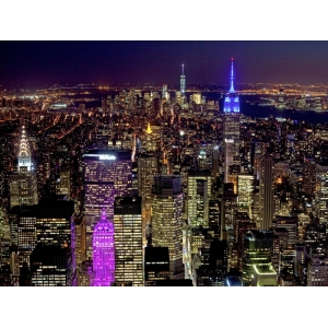 Wall art print and canvas. Berenholtz, Midtown and Lower Manhattan at night