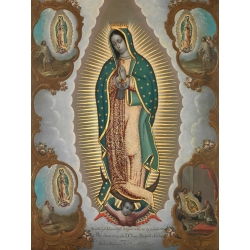 Quadro, stampa su tela. Nicolás Enríquez, La Vergine di Guadalupe