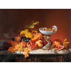 Tableau sur toile. Johann Wilhelm Preyer, Nature morte avec fruits