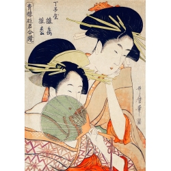 Tableau sur toile. Utamaro Kitagawa, Courtisanes