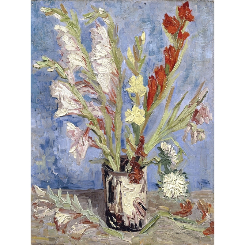 Leinwandbilder. Vincent van Gogh, Vase mit Gladiolen 
