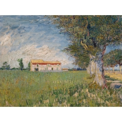 Wall art print and canvas. Vincent van Gogh, Farmhouse in a cornfield