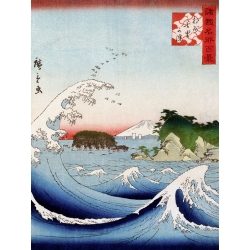 Leinwandbilder. Hokusai, Berg Fuji hinter dem stürmischen Meer