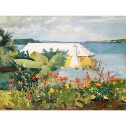 Tableau sur toile. Winslow Homer, Flower Garden, Bermuda