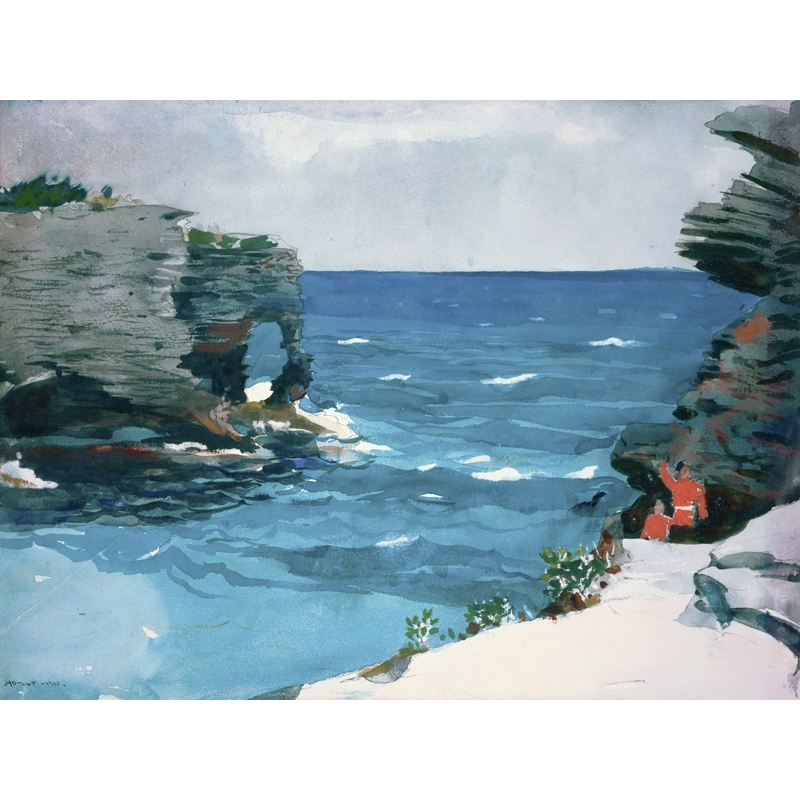 Tableau sur toile. Winslow Homer, Rocky Shore, Bermuda