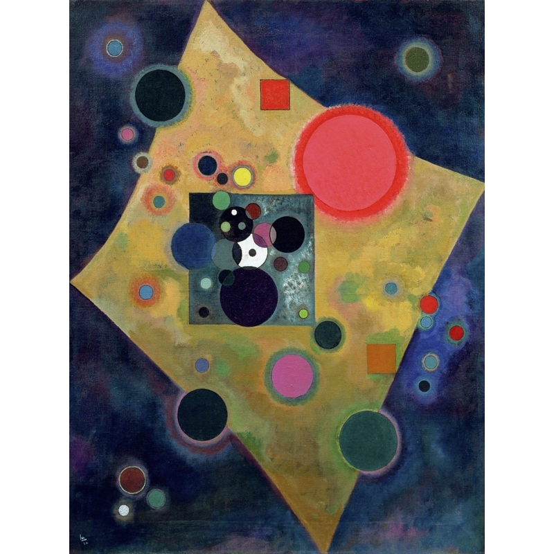 Cuadro abstracto en canvas. Wassily Kandinsky, Pink Accent