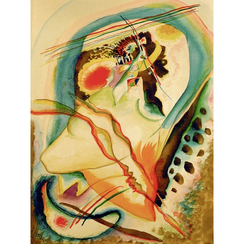 Cuadro abstracto en canvas. Wassily Kandinsky, Untitled composition