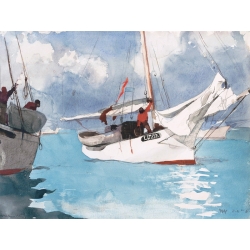 Tableau sur toile. Winslow Homer, Fishing Boats, Key West