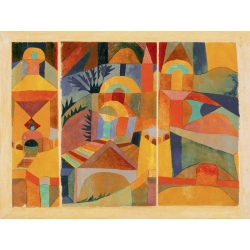 Cuadro abstracto en canvas. Paul Klee, Temple Gardens