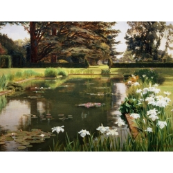 Cuadro en canvas. Ernest Spence, El jardín, Sutton Place, Inghilterra