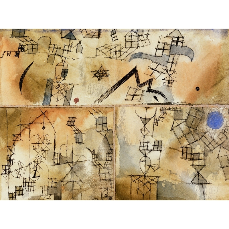 Cuadro abstracto en canvas. Paul Klee, Three-Part Composition