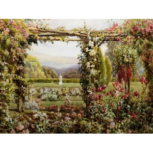 Quadro, stampa su tela. Robert Atkinson, Il giardino delle rose