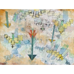 Wall art print and canvas. Paul Klee, Birds Swooping Down and Arrows
