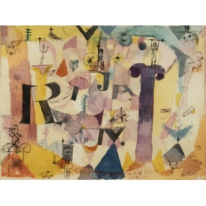 Cuadro abstracto en canvas. Paul Klee, Stylish Ruins (detalle)