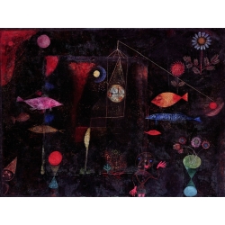Cuadro abstracto en canvas. Paul Klee, Fish Magic