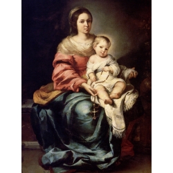 Quadro, stampa su tela. Bartolomé Esteban Murillo, Madonna del Rosario