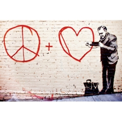 Quadro, stampa su tela. Anonimo (attribuito a Banksy), Erie and Mission Street, San Francisco (graffito)