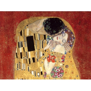 Tableau sur toile. Gustav Klimt, Le baiser, détail (red variation)