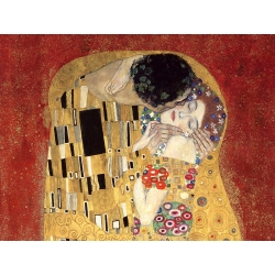 Tableau sur toile. Gustav Klimt, Le baiser, détail (red variation)