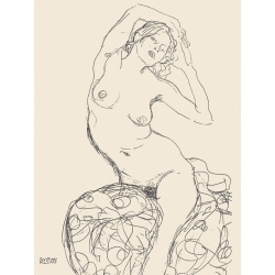 Quadro, stampa su tela. Gustav Klimt, Donna nuda seduta