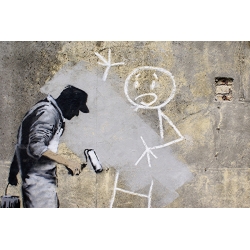 Quadro, stampa su tela. Anonimo (attribuito a Banksy), Jackson Avenue, New Orleans (graffito)