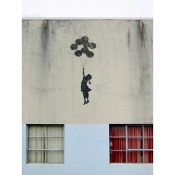 Wall art print and canvas. Anonymous (attributed to Banksy), Building in Bristol (graffito)