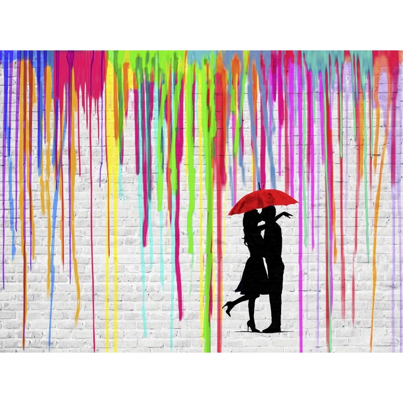 Street Art Leinwandbilder. Masterfunk Collective, Romance in the Rain