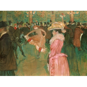 Quadro, stampa su tela. Henri Toulouse-Lautrec, Al Moulin Rouge: il ballo