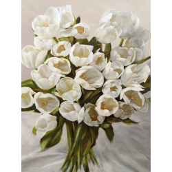 Tableau sur toile. Leonardo Sanna, Bouquet blanc