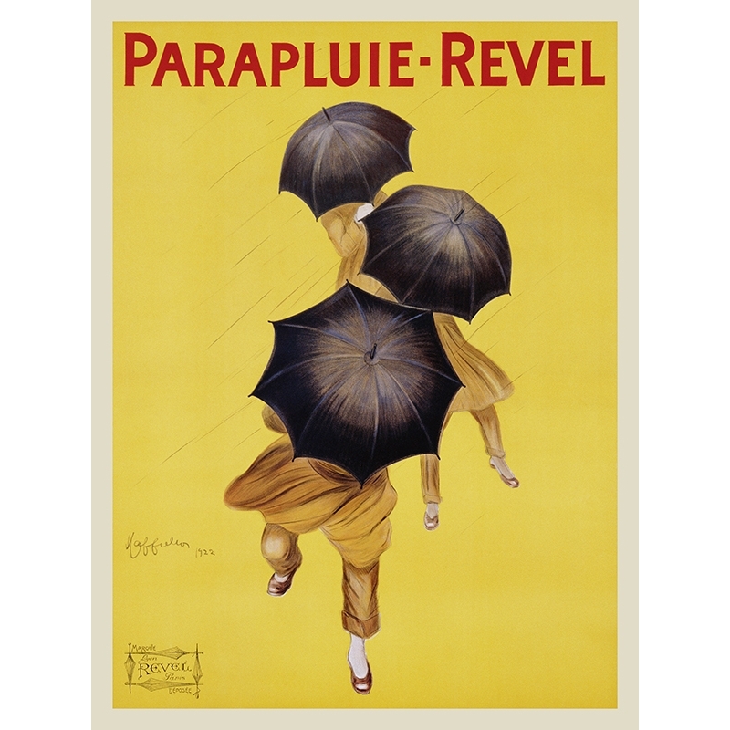 Wall art print and canvas. Leonetto Cappiello, Parapluie-Revel, 1922