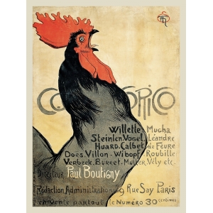 Wall art print and canvas. Théophile Alexandre Steinlen, Cocorico