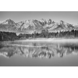Tableau sur toile. Frank Krahmer, Alpes d'Allgaeu et lac Hopfensee